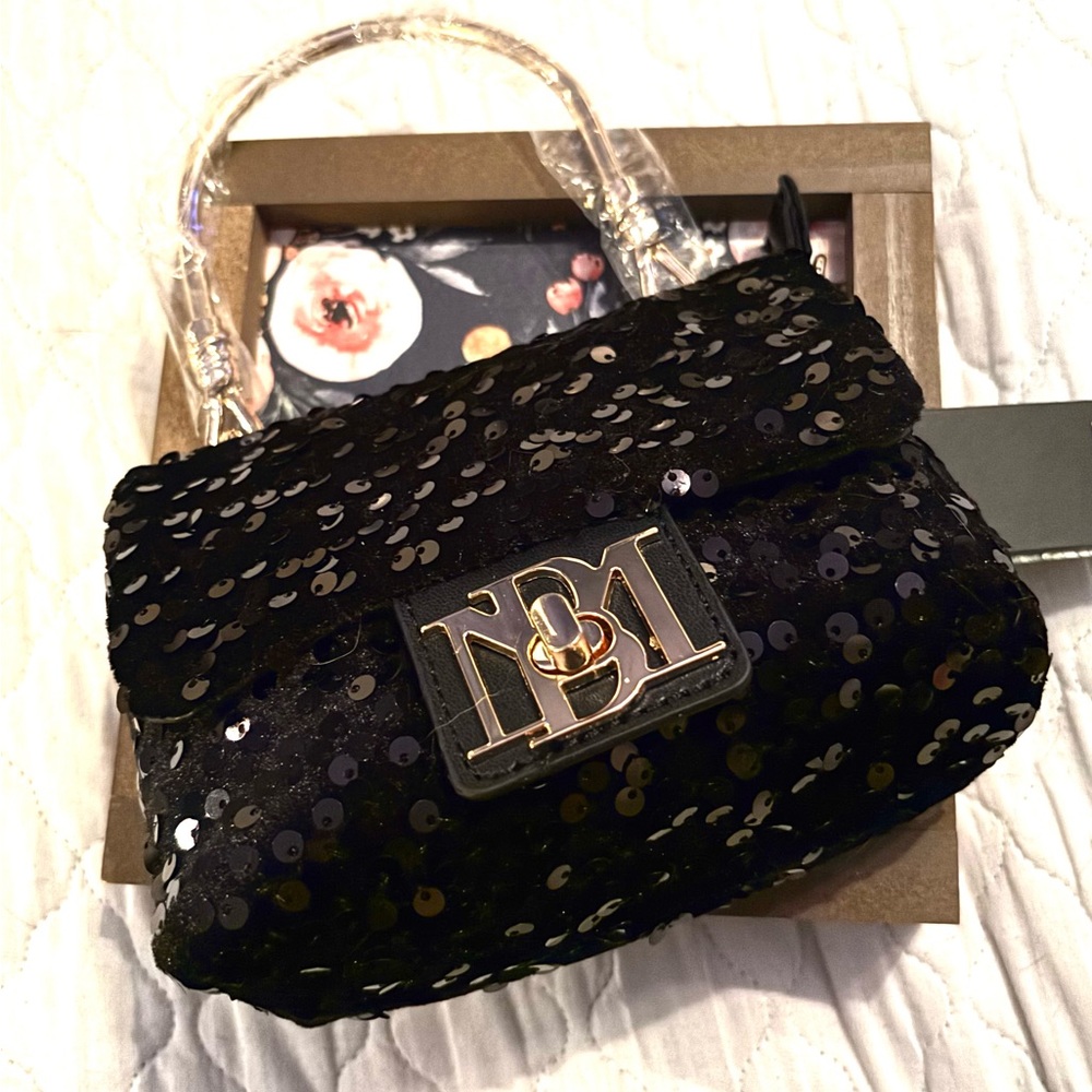 Badgley Mischka Sequined Metal Handbag